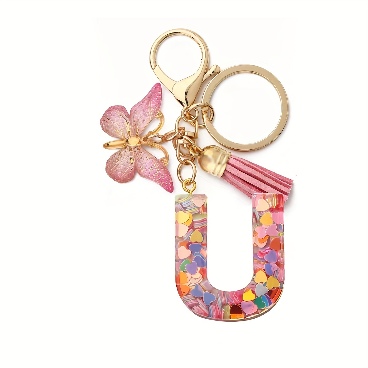 Initial Letter Keychain Pendant Resin Letter Keychain Purse