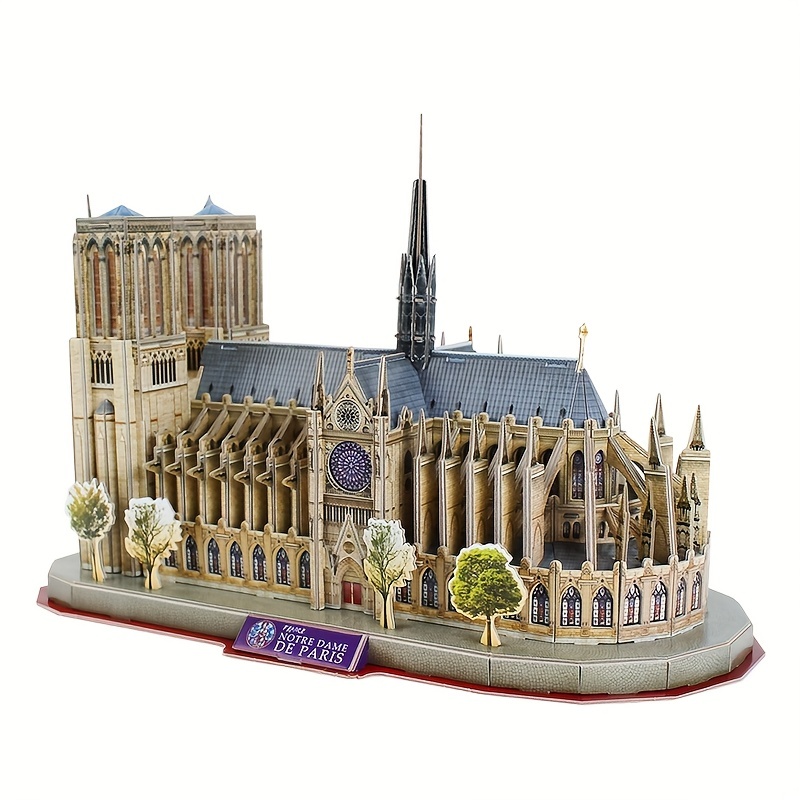 3d Puzzle Notre Dame De Paris Model Kits France Architecture - Temu