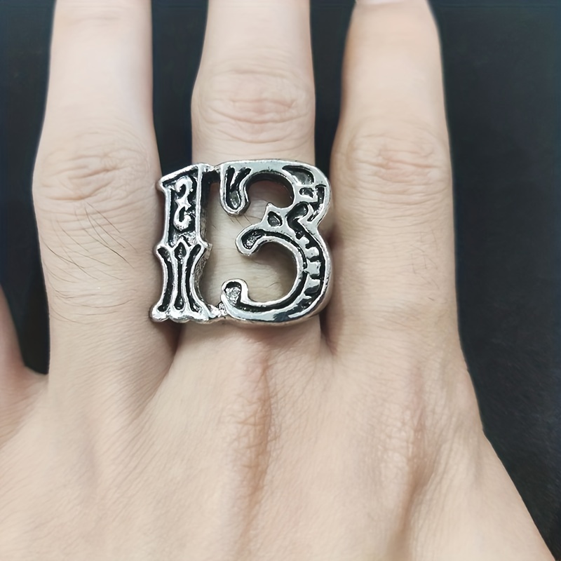 1pc Anillo Dedo Nuevo Hombre N mero Suerte 13 Anillo Metal Temu