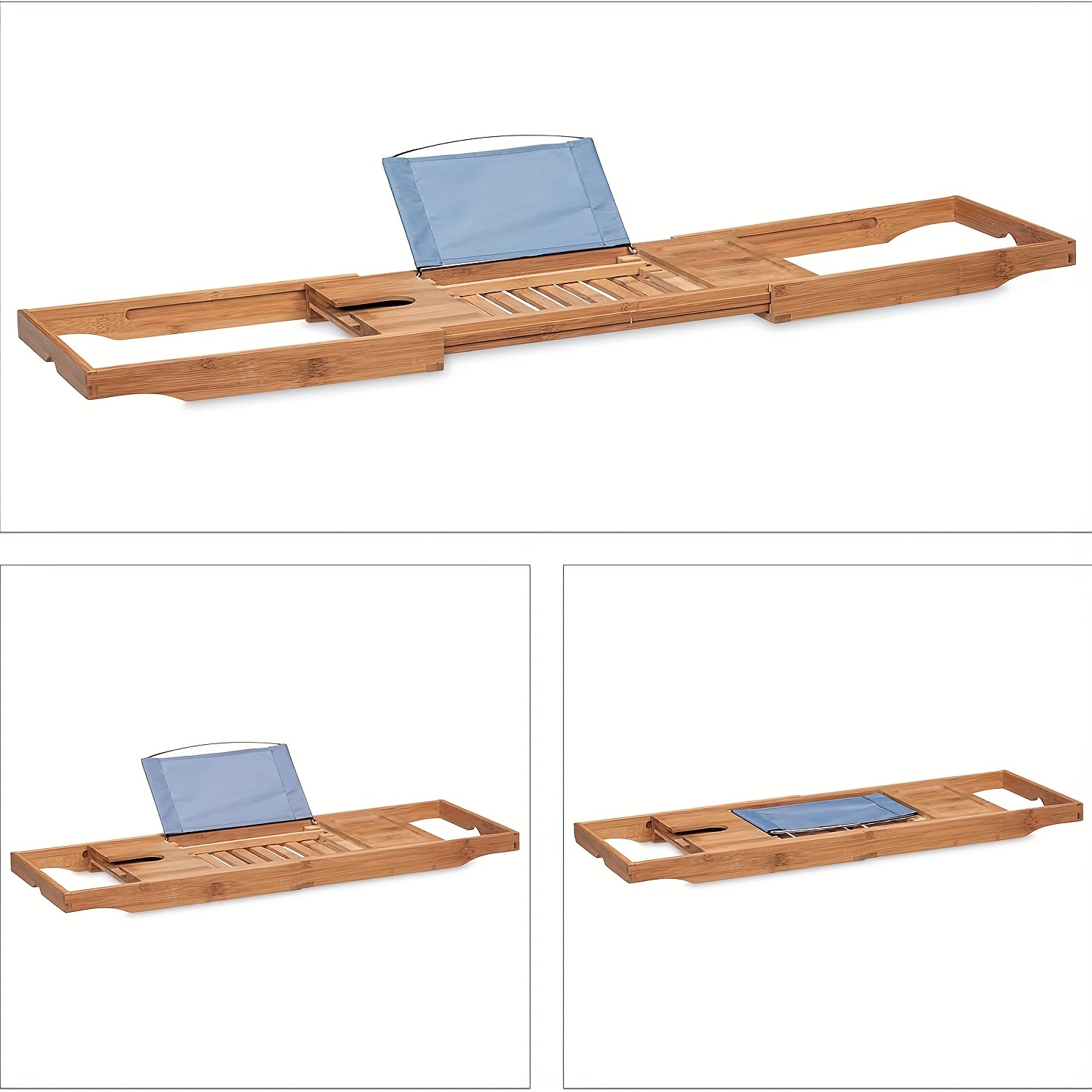 Retractable Bamboo Bathtub Tray With Storage, Book, Wine, Tablet, Phone  Holder - Organize Your Bathroom Essentials With Style - Temu