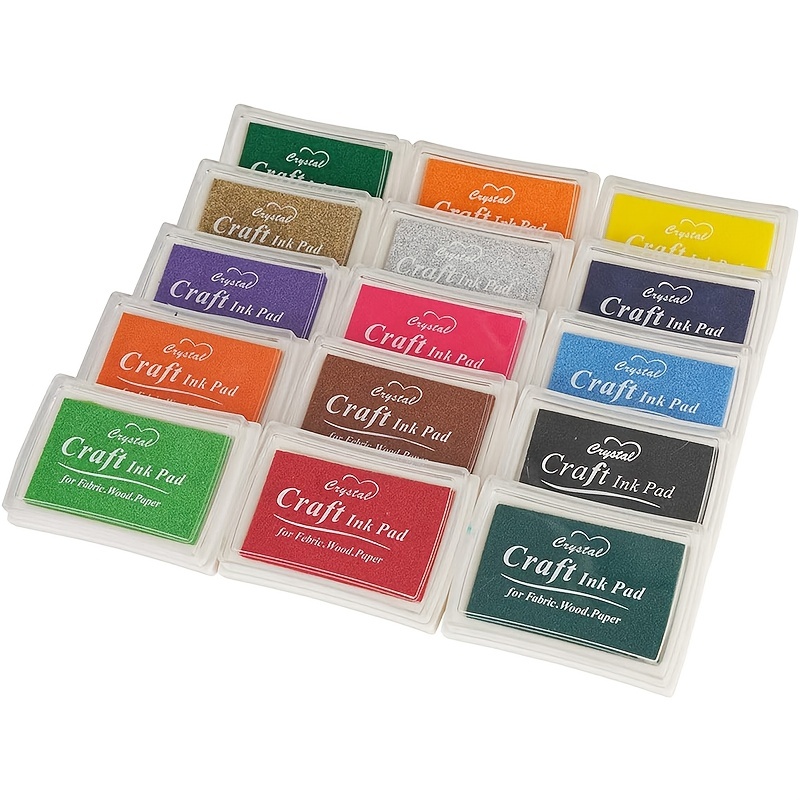  24 Colors Ink Pads for Rubber Stamps, Rainbow Finger