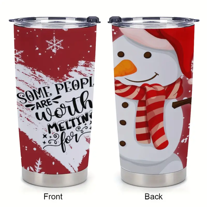 Christmas Snowman Car Cup Christmas Presents Stainless - Temu