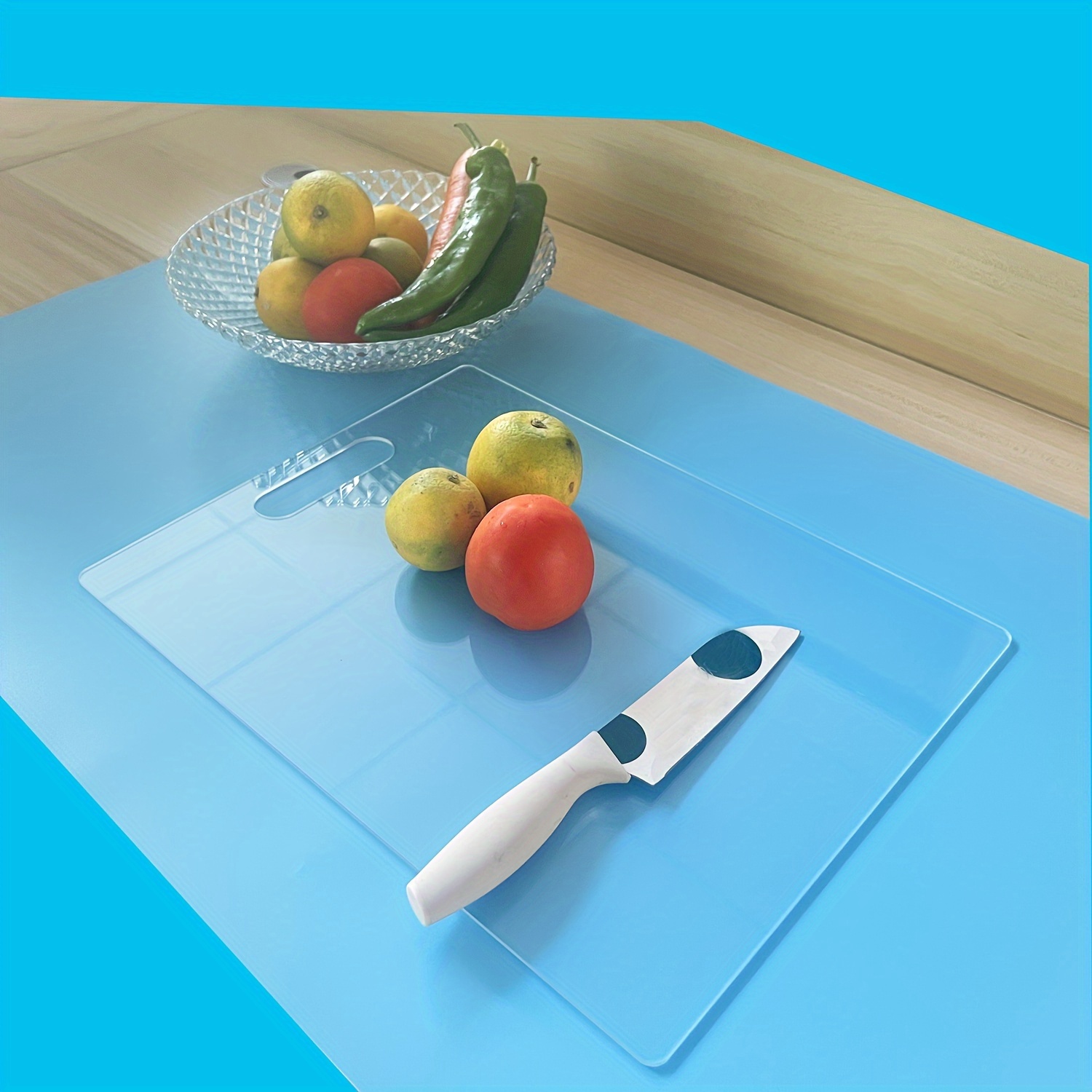 Tablas de cortar acrílicas para encimera de cocina, tabla de  cortar de acrílico transparente con borde de encimera (17 x 13 pulgadas) :  Hogar y Cocina