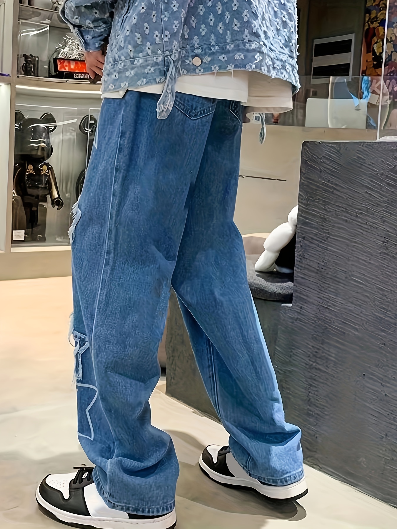 Hip Hop Oversized Loose Jeans For Men For Men Loose Fit, Chic