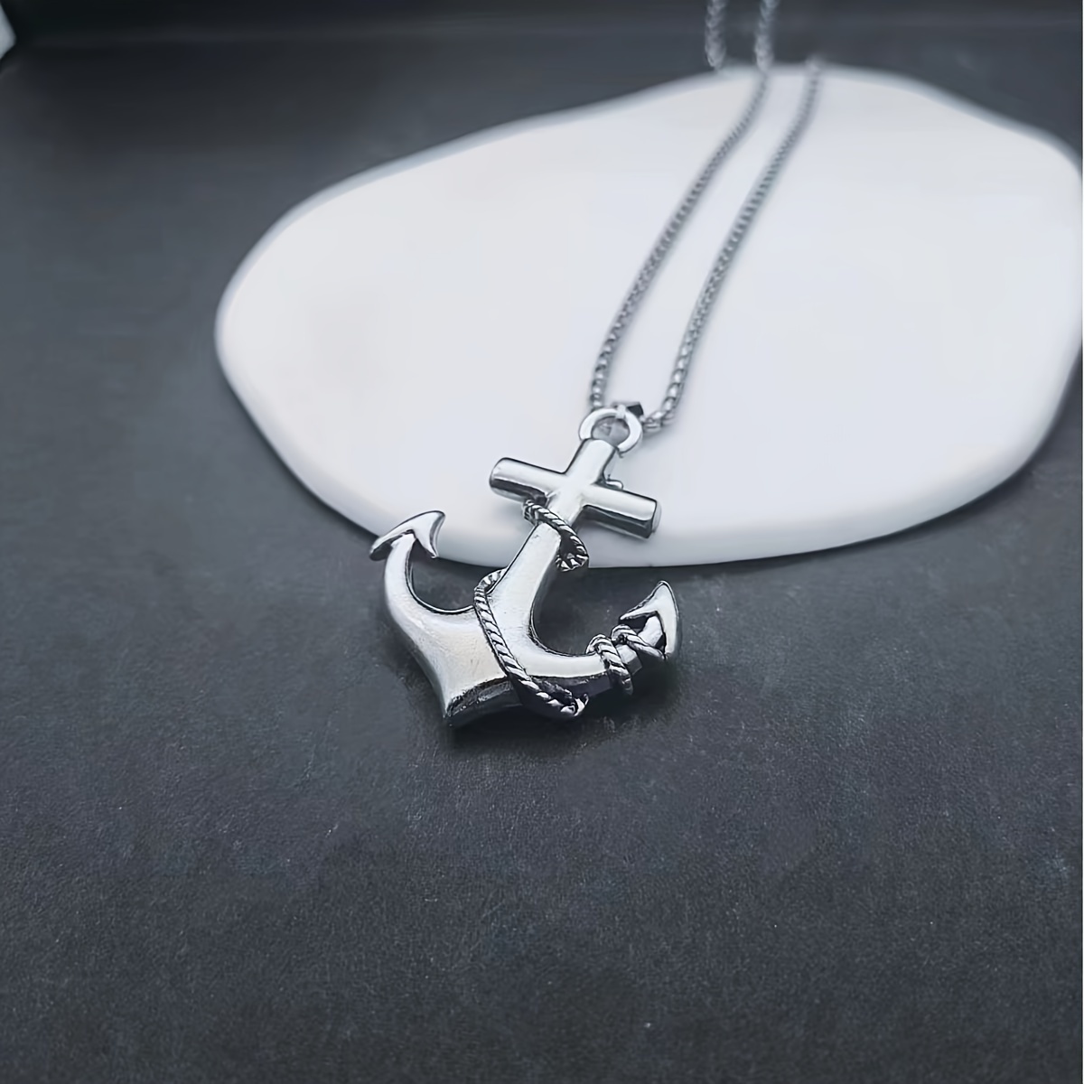 Personalized on sale anchor necklace