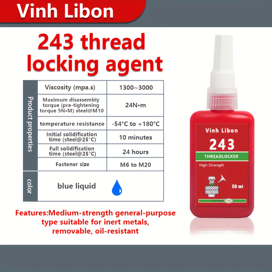 Vinh Libon 243 Thread Glue 222 243 271 272 277 680 Anaerobic - Temu