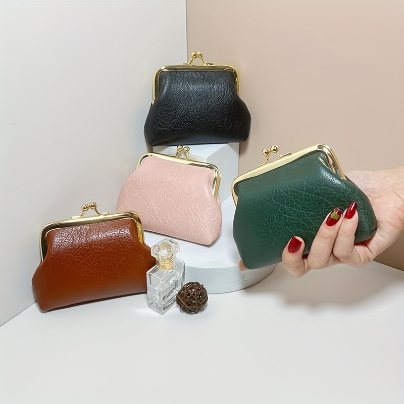 Kiss Lock Mini Coin Purse Solid Color Lightweight Frame Bag Fashion Coin  Wallet, Shop On Temu And start Saving