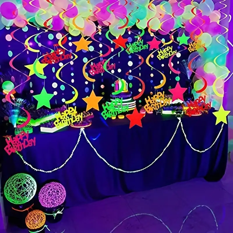 Neon Star Vortex Hanging Decorations Luminous Party Supplies - Temu