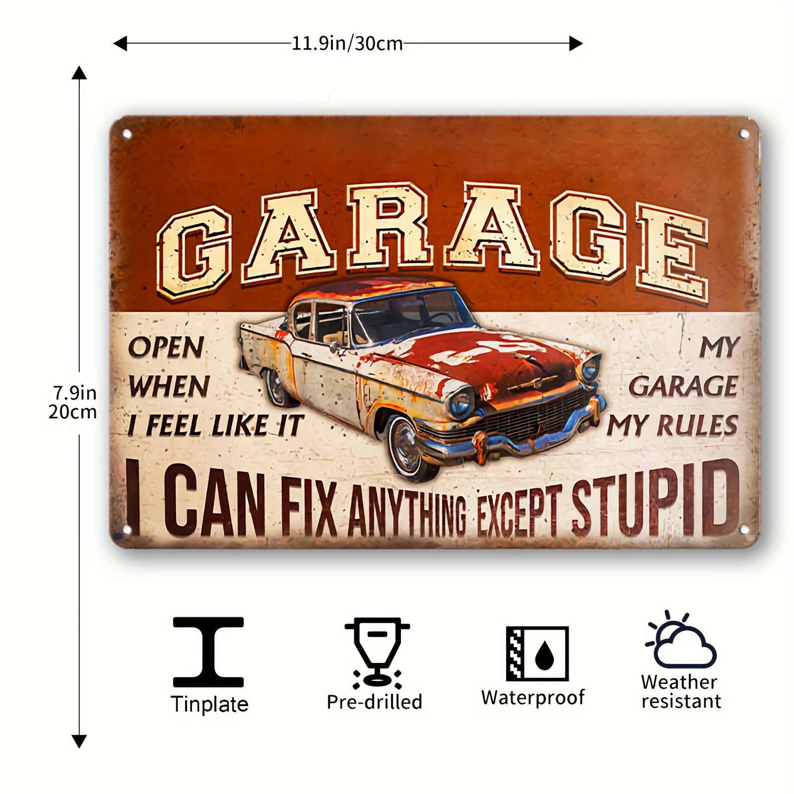 Personalized Garage Car Dad 't Fix 're Screwed Classic Metal - Temu