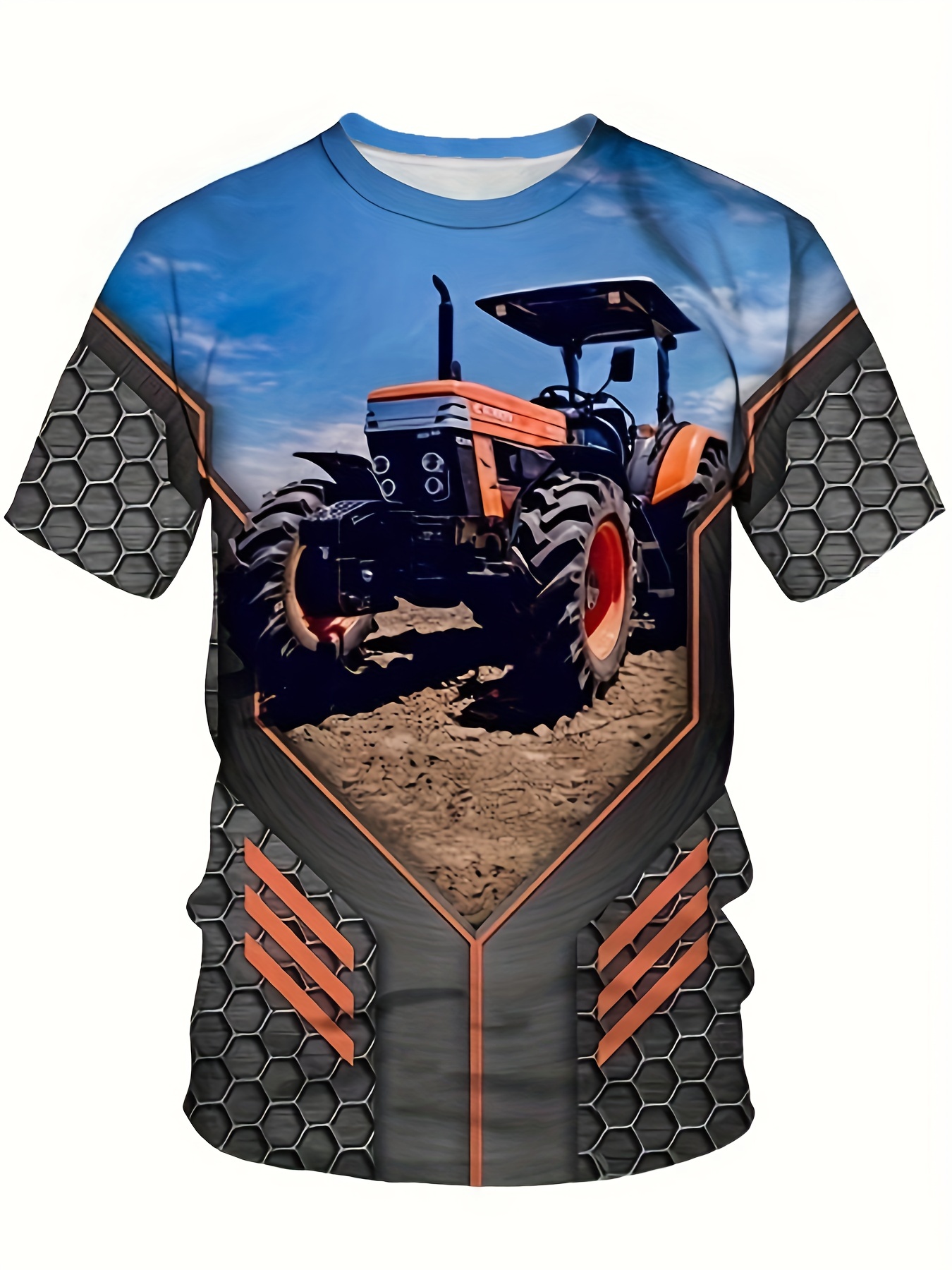 Camiseta Con Gráfico De Tractor Para Niño, Camiseta Informal Con Estampado  3D Transpirable Ligeramente Elástica, Ropa Para Niños Para Verano Al Aire  Libre - Temu