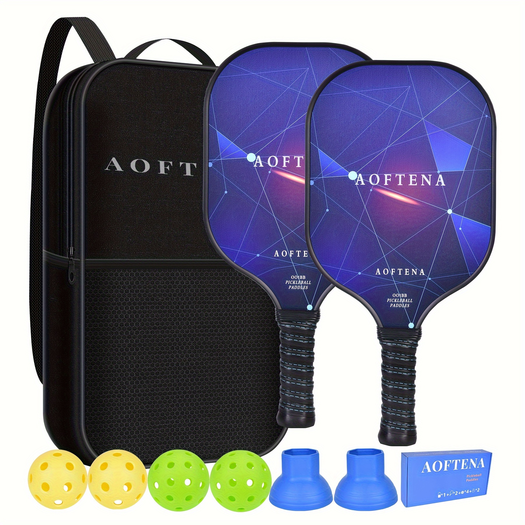  Graphite Pickleball Set with 2 Paddles, 4 Outdoor