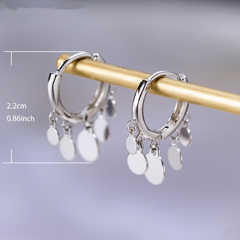 Copper Round Drop Earrings Synthetic Stone Plating Jewelry