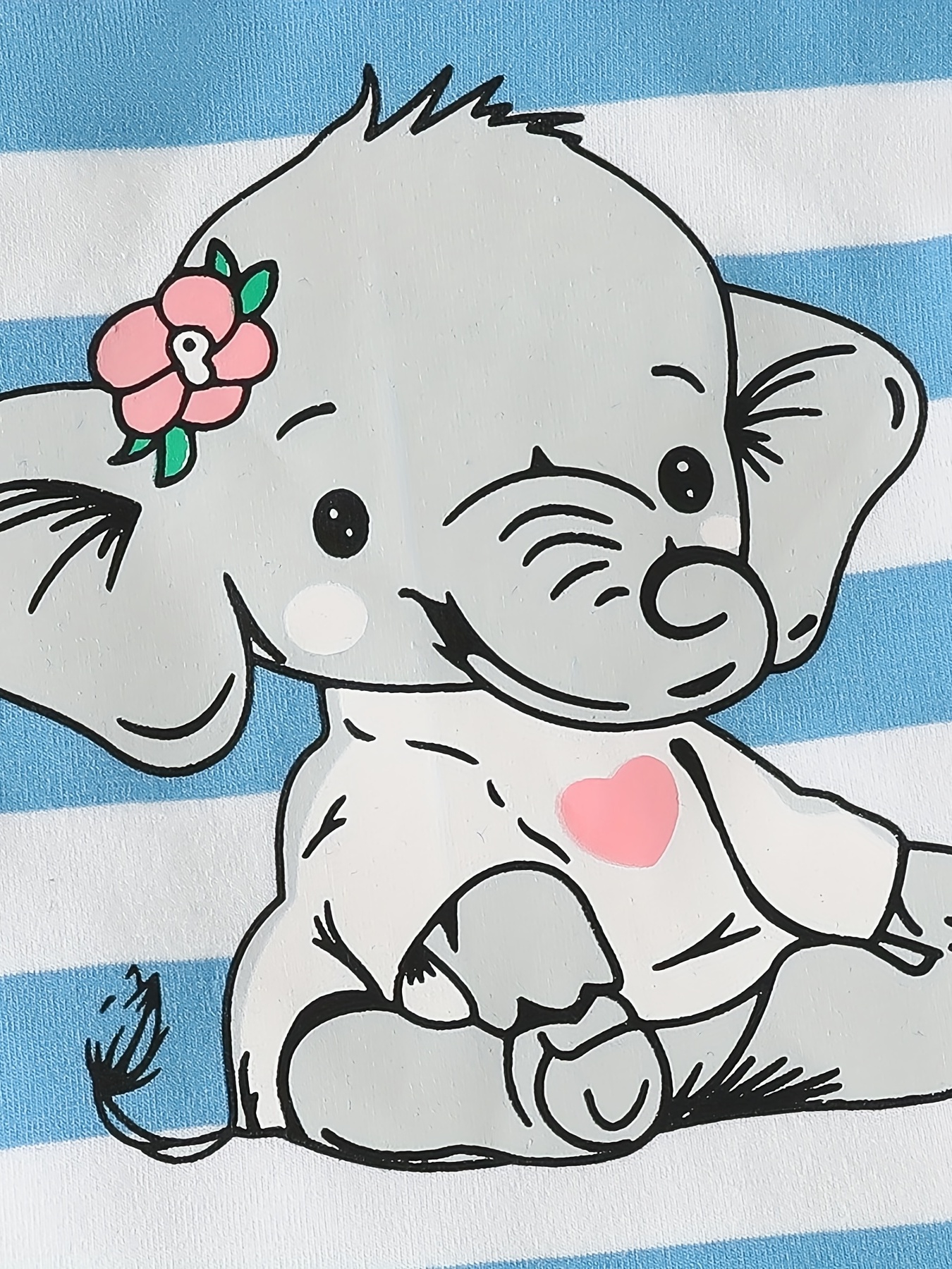 jenters søte elefant tegneserie langermet t skjorte med - Temu Norway, image size:800x1067