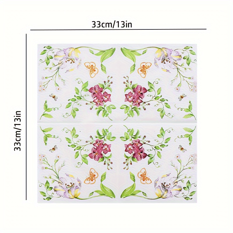 Printed Handkerchief Paper Napkins Patterned Square Tissues - Temu