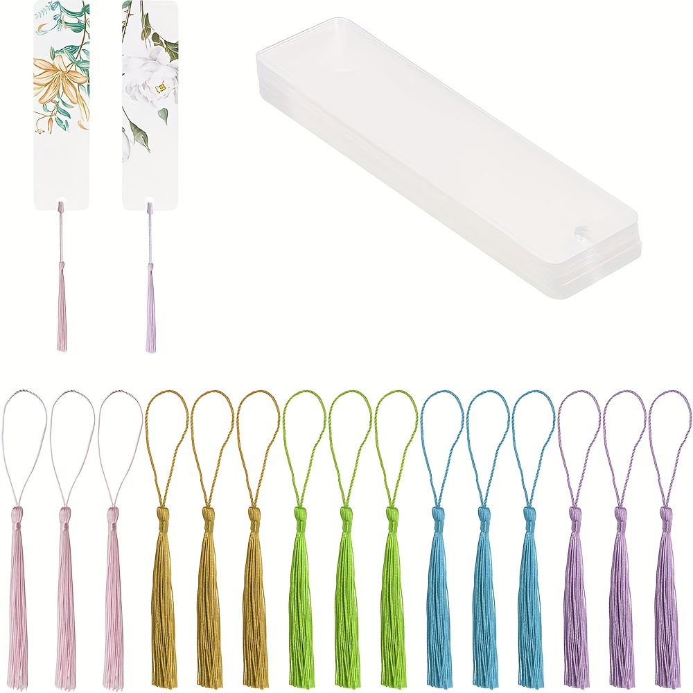 Diy Bookmark Clear Acrylic Bookmark 15 Colorful Tassels - Temu