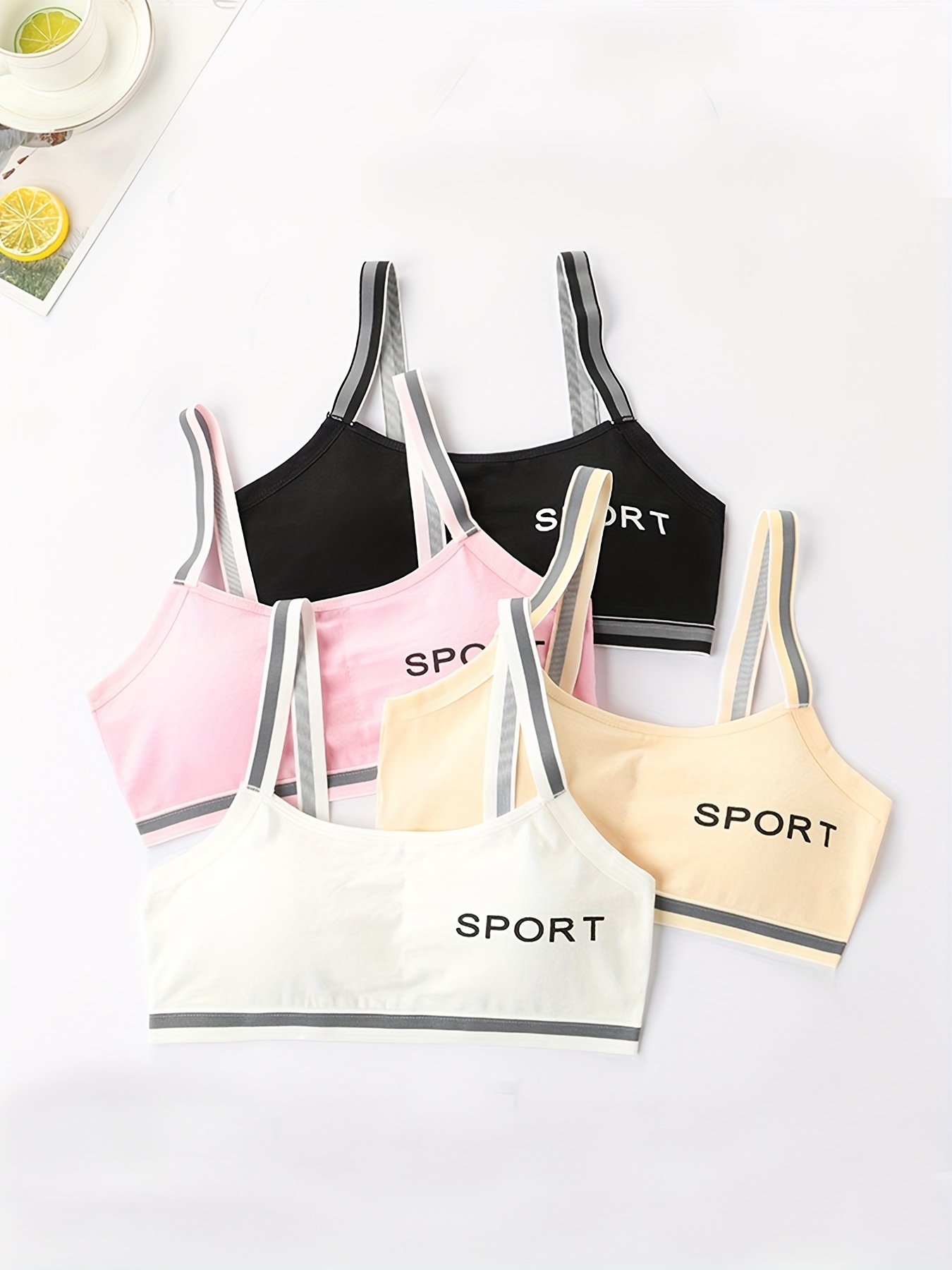 Girls' Sports Training Bra Seamless Pullover Comfy Bralette - Temu