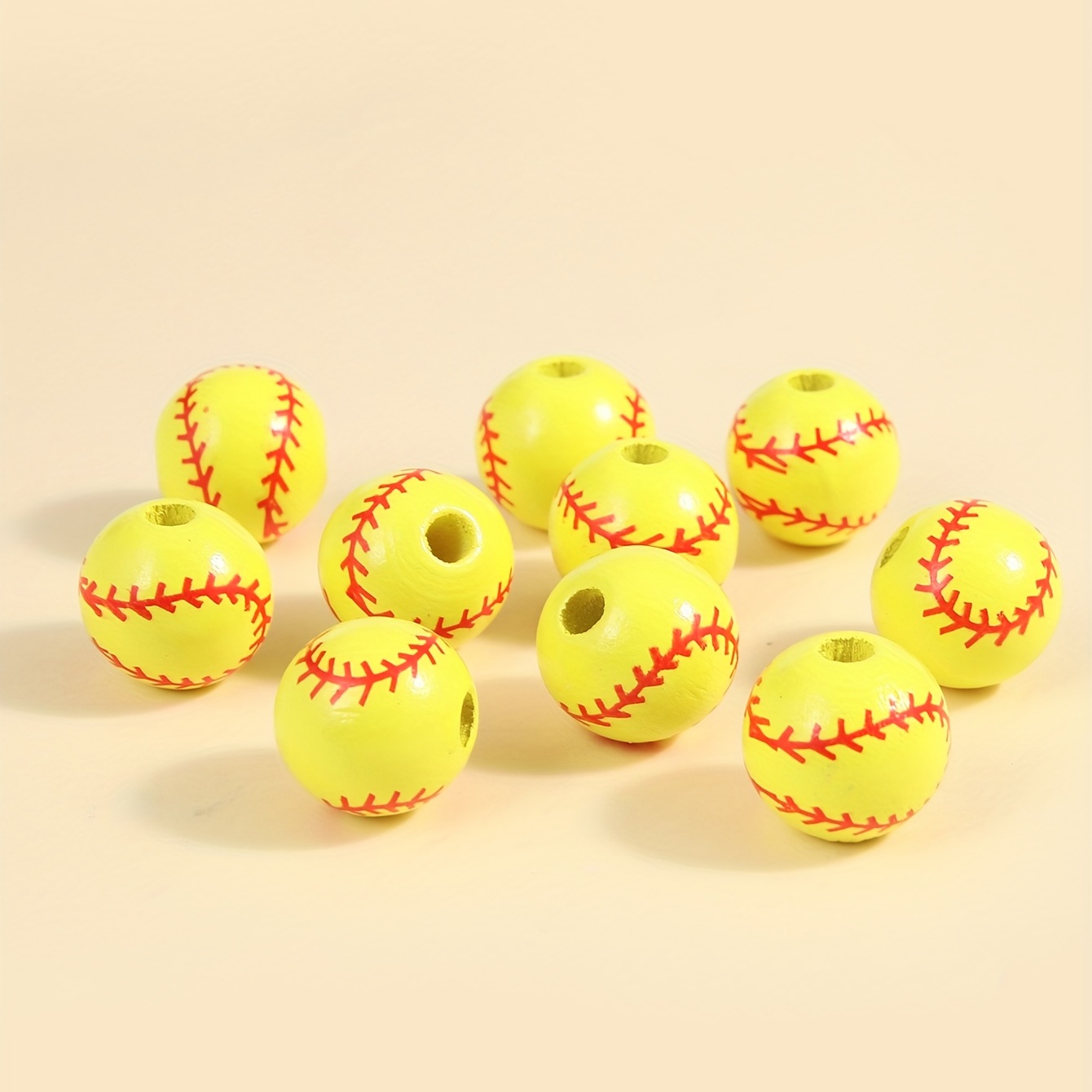 Wooden Beads Basketball Baseball Football Tennis Wooden - Temu