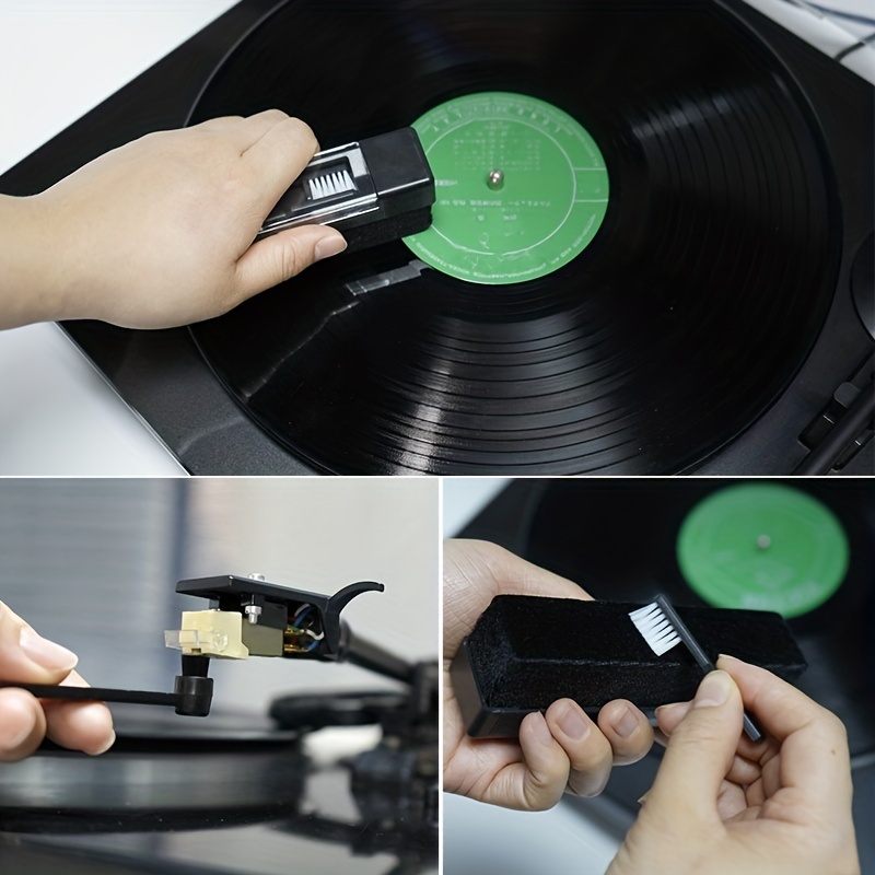 Brosse-tampon métallique pour disque vinyle