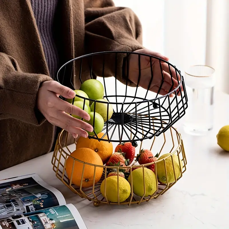 Iron Fruit Basket, Fruit Bowl, Creative Fruit Tray, Modern Simple