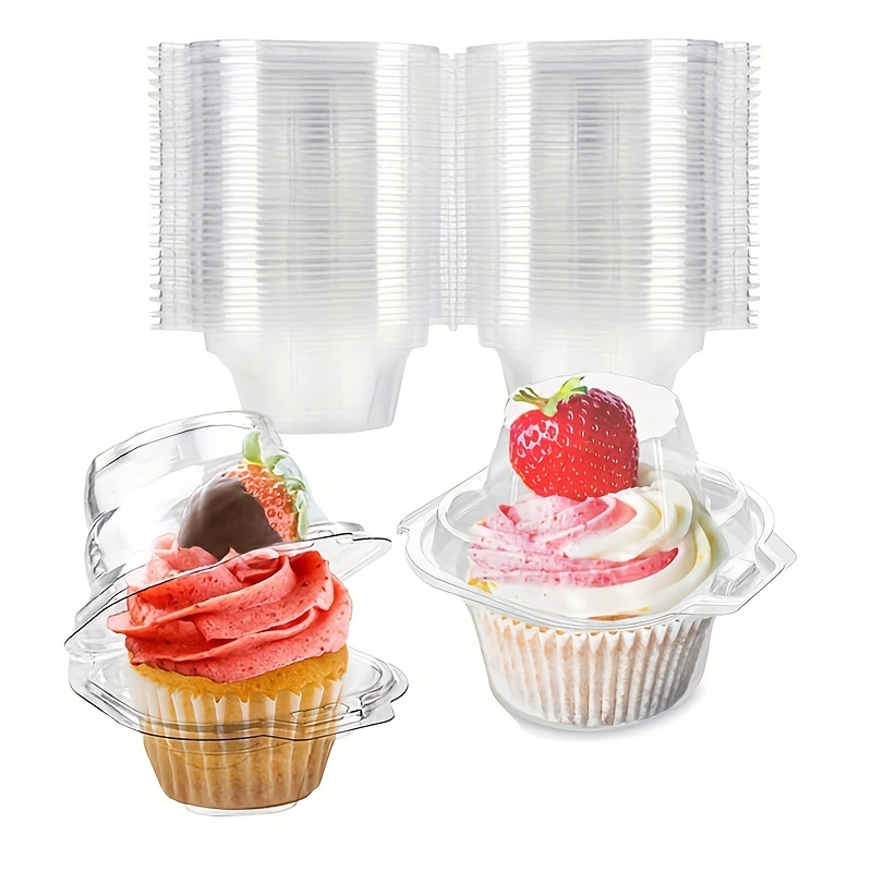 10Pcs Cat Head Puff Pastry Box Individual Cupcake Holder Clear