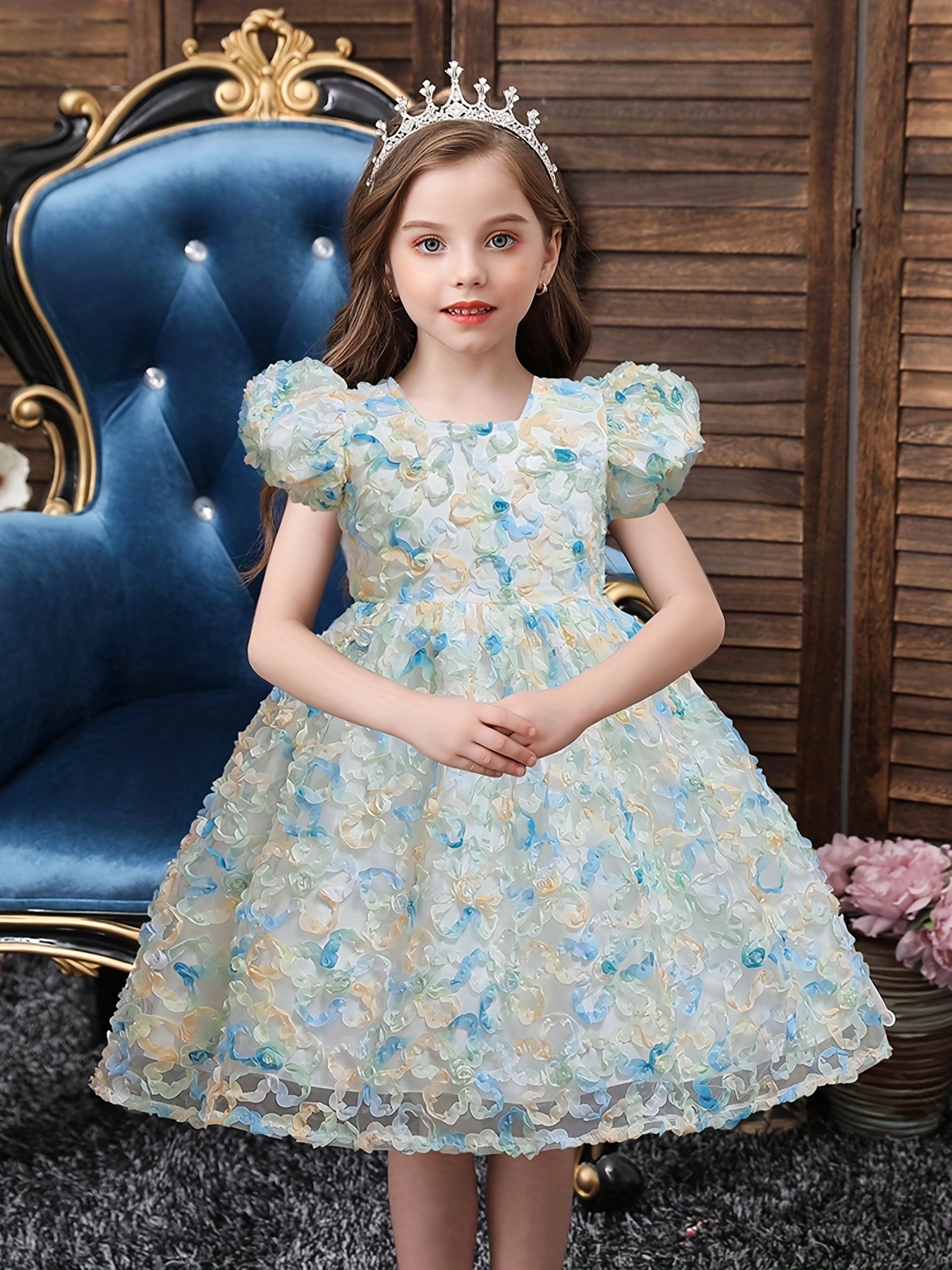 Baby Girls Puff Sleeves Princess Dress for Kids