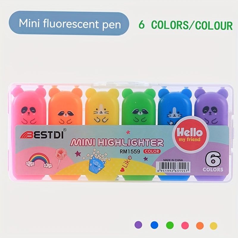12 Colored Capsule Highlighters, Mini Markers - Temu