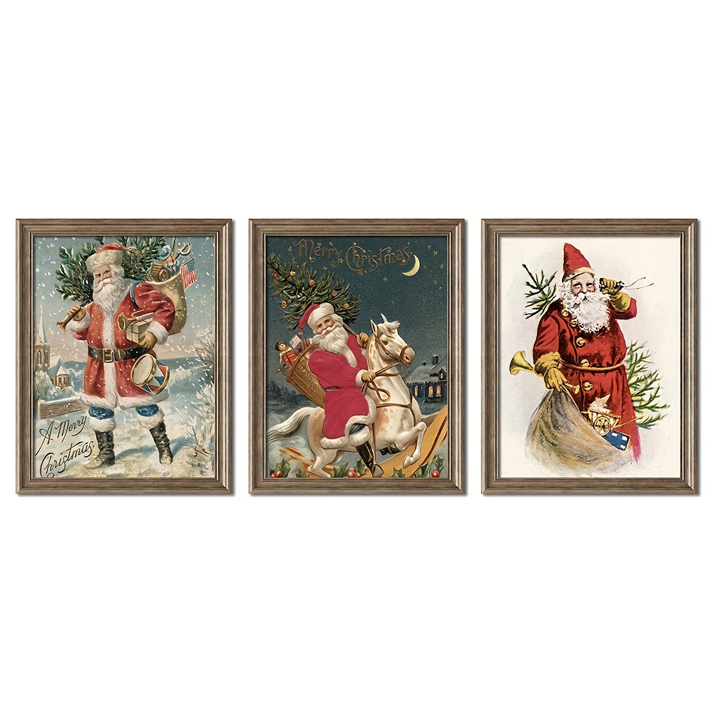 Frameless Canvas Poster Print Santa Claus Is Coming To Town - Temu