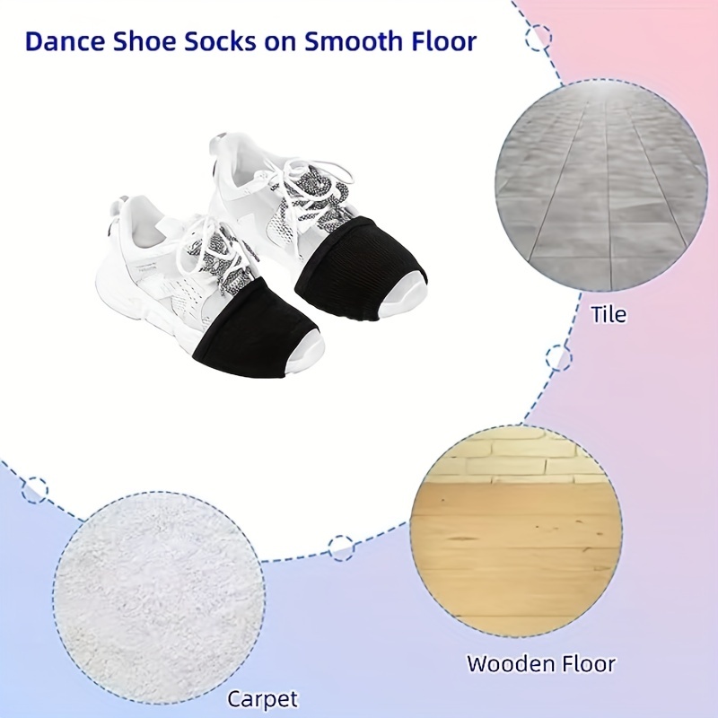 6 Pairs Dance Shoe Socks on Smooth Floors Over  