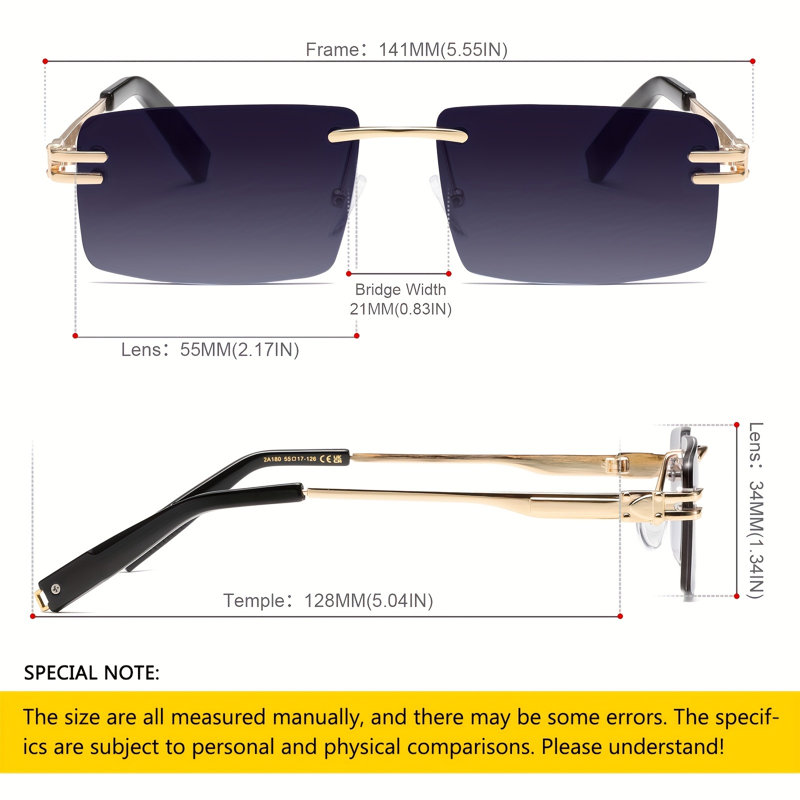 Trendy Vintage Rimless Rectangle Metal Frame Fashion Glasses For Men Women  Outdoor Sports Party Vacation Travel Driving Fishing Supplies Photo Props -  Jewelry & Accessories - Temu