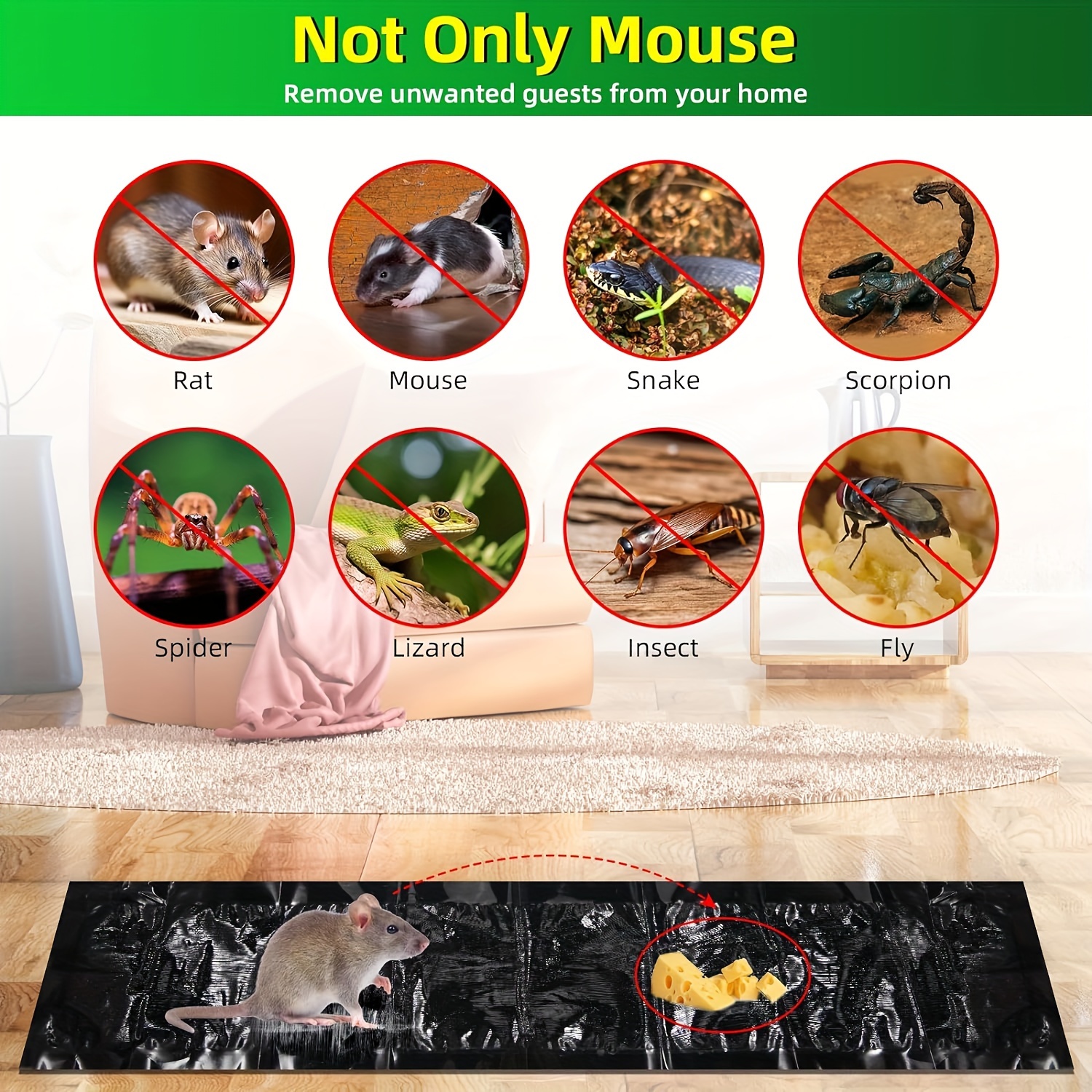 Mouse Traps Indoor For Home Super Sticky Mouse Trap With - Temu