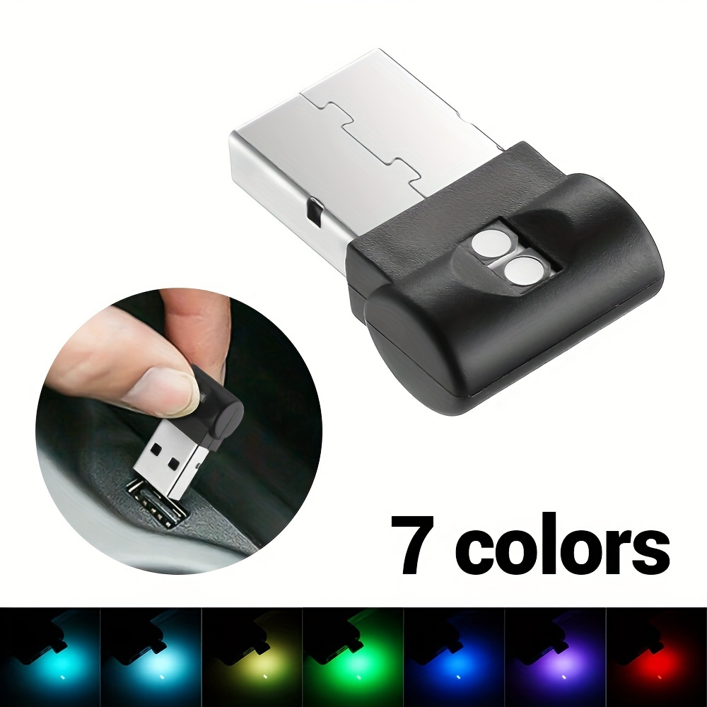DASITON - Luz nocturna LED con enchufe y mini USB, luz LED flexible USB,  luz ambiental mini USB, bombilla LED portátil para coche, interior,  exterior