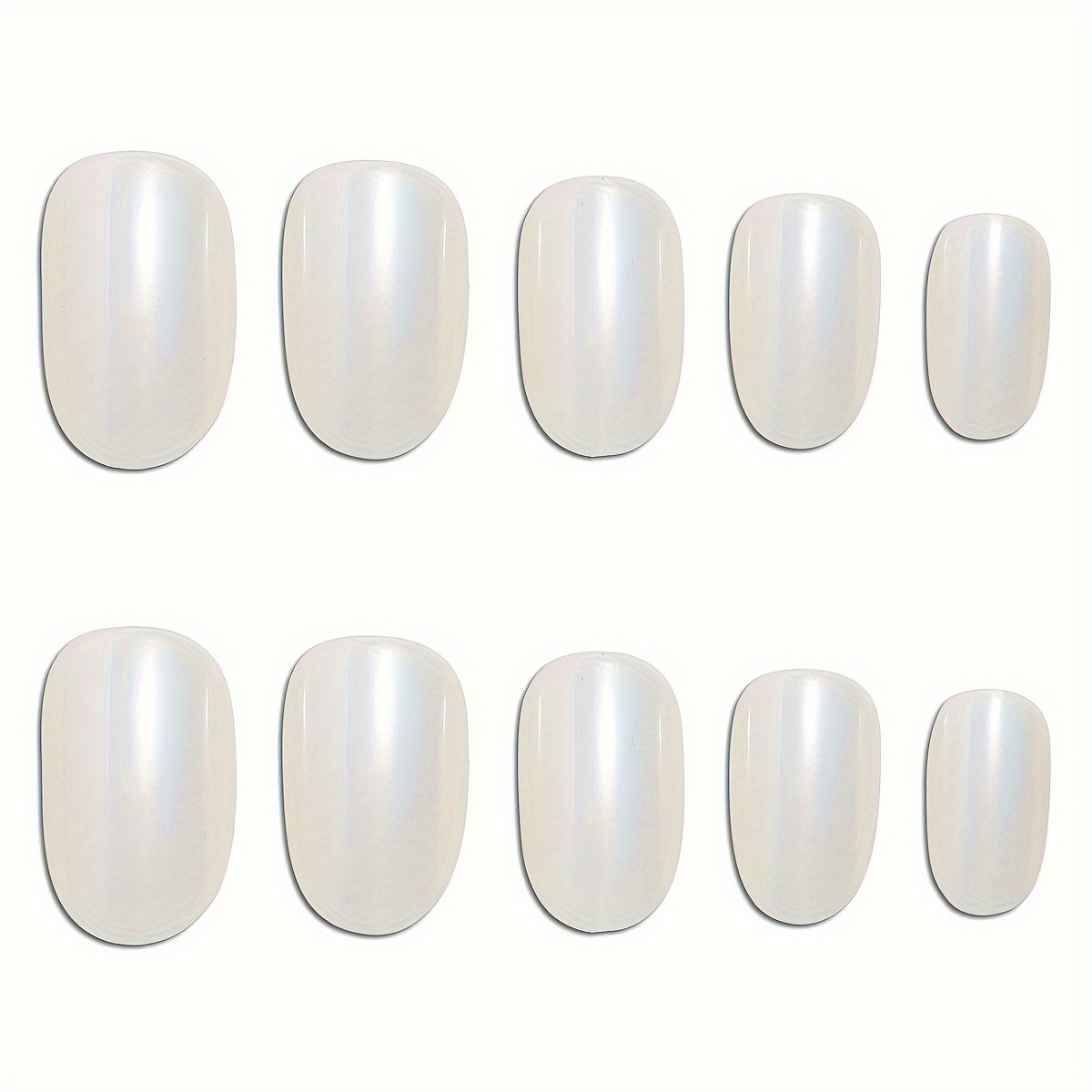 24pcs mid length oval shape press on nails solid color fake nail full cover nails for women details 4