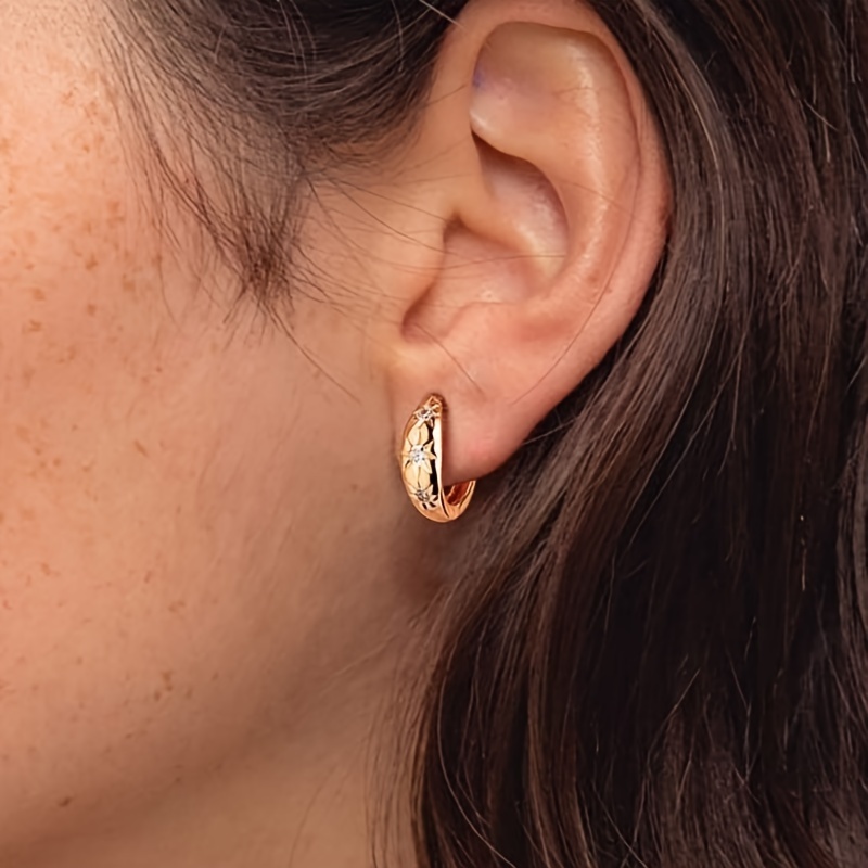 Vintage Sun Zodiac Hoop Earrings, KC Synthetic, Women