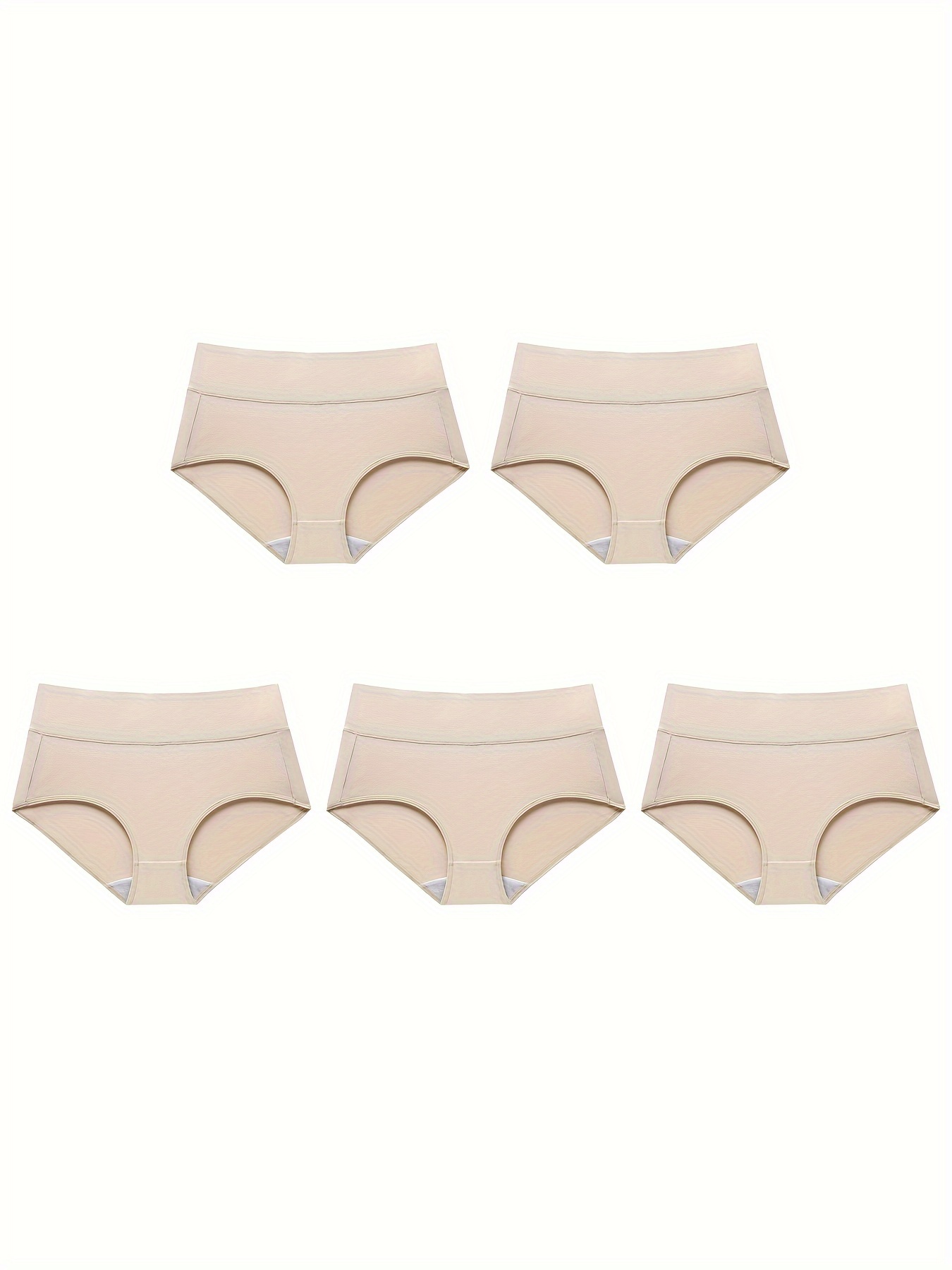 5 Pack Plus Size Seamless Anti Chafing Briefs Set