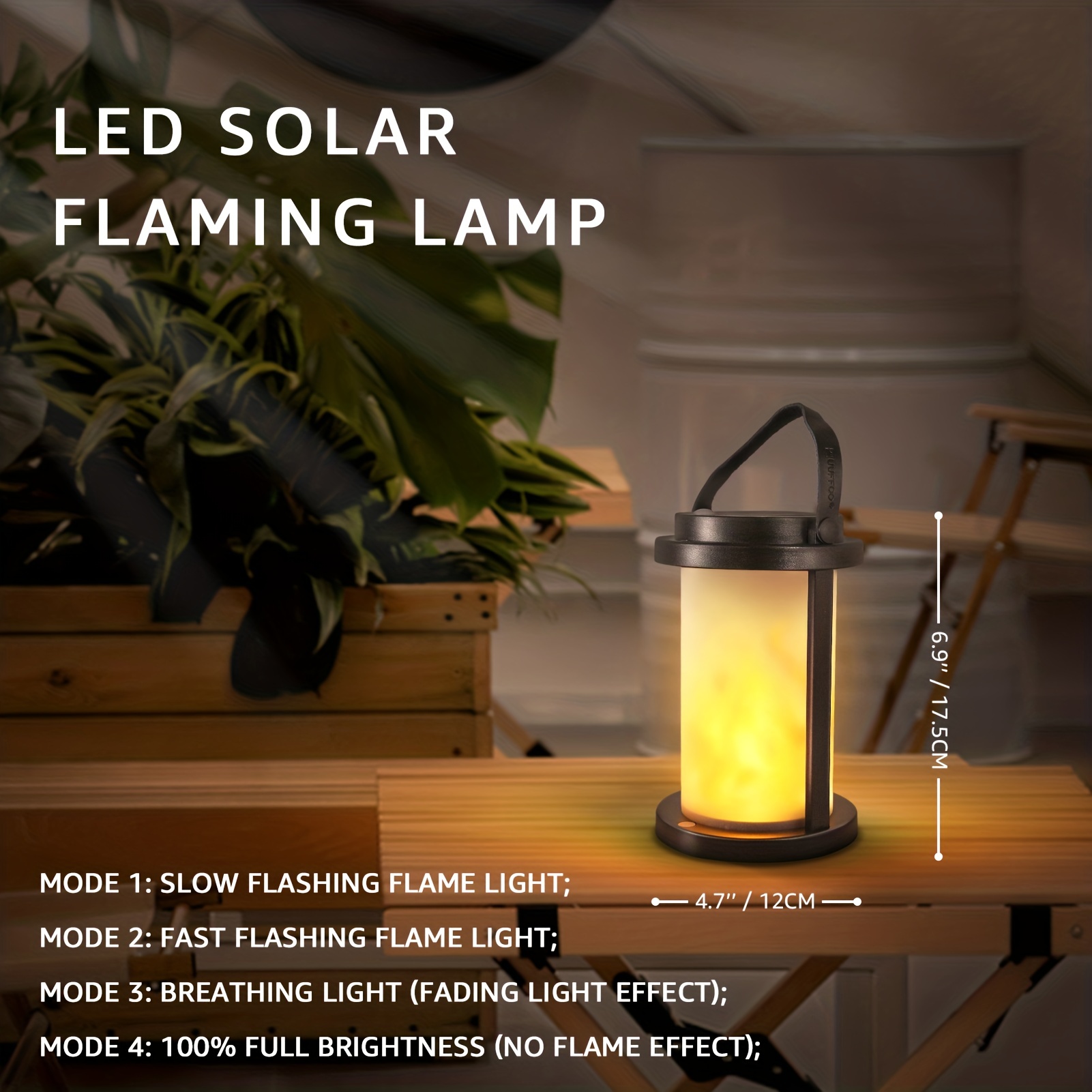 Solar Lantern Outdoor Waterproof, Led Vintage Flickering Flame Solar Lights,  Solar Powered Hanging Lantern, Rustic Heavy Duty Lantern Lamp For Patio  Garden Yard Deck Camping - Temu