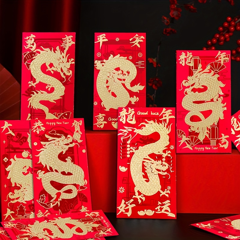 Chinese New Year Red Envelopes 2024 Lunar New Year Of Dragon - Temu