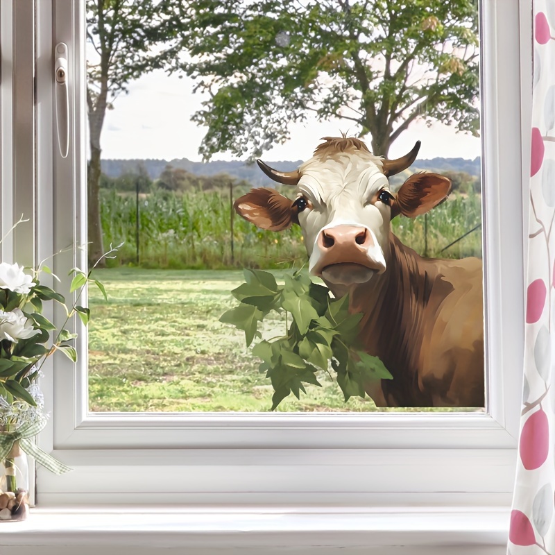 1pc Kuh Kreative Fenster Aufkleber Tier Fenster Glas - Temu Germany