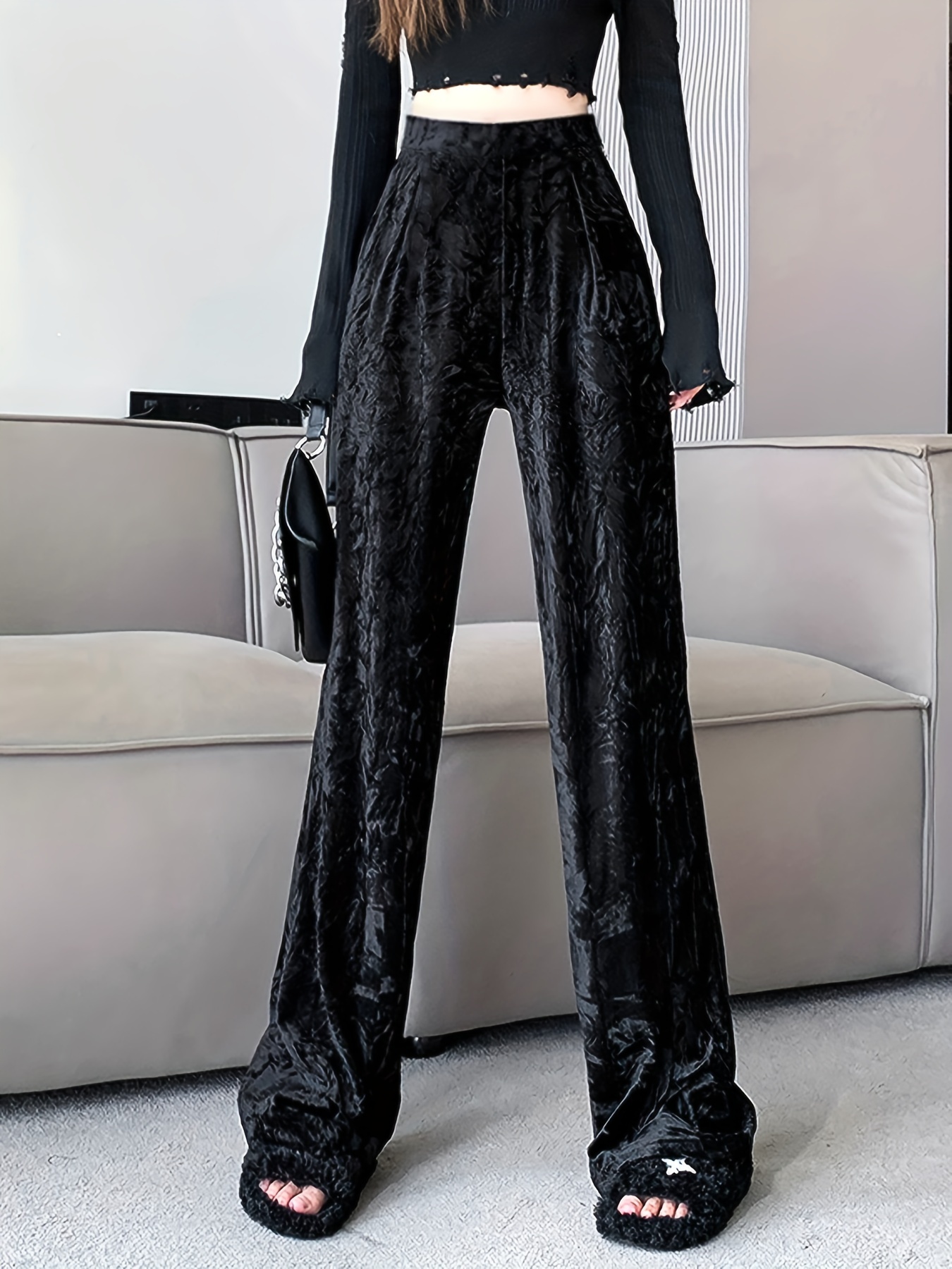 Knitted Trousers Winter Wide, Knitted Pants Women