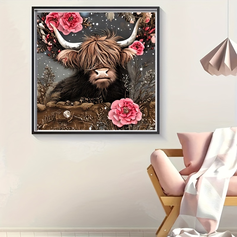 Baby Highland Cow - Animals 5D Diamond Painting - DiamondByNumbers -  Diamond Painting art