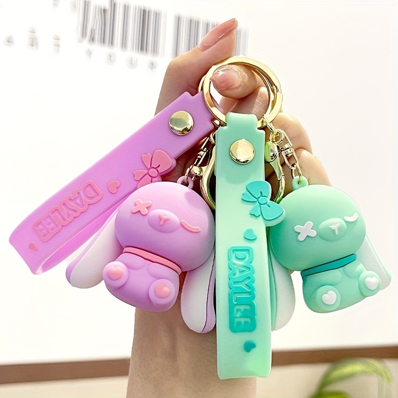 New Fashion Lovely Cow Keychain Charm Keychains for Women Bag Pendant  Jewelry Trinket Girls Car Key Ring Key Chain