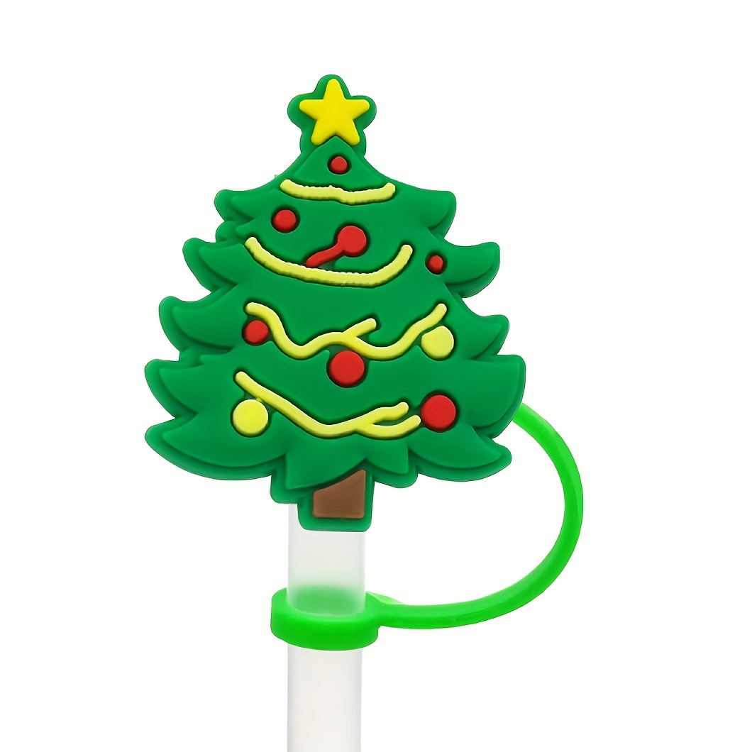 Christmas Series Cute Straw Cover Reusable Dustproof - Temu