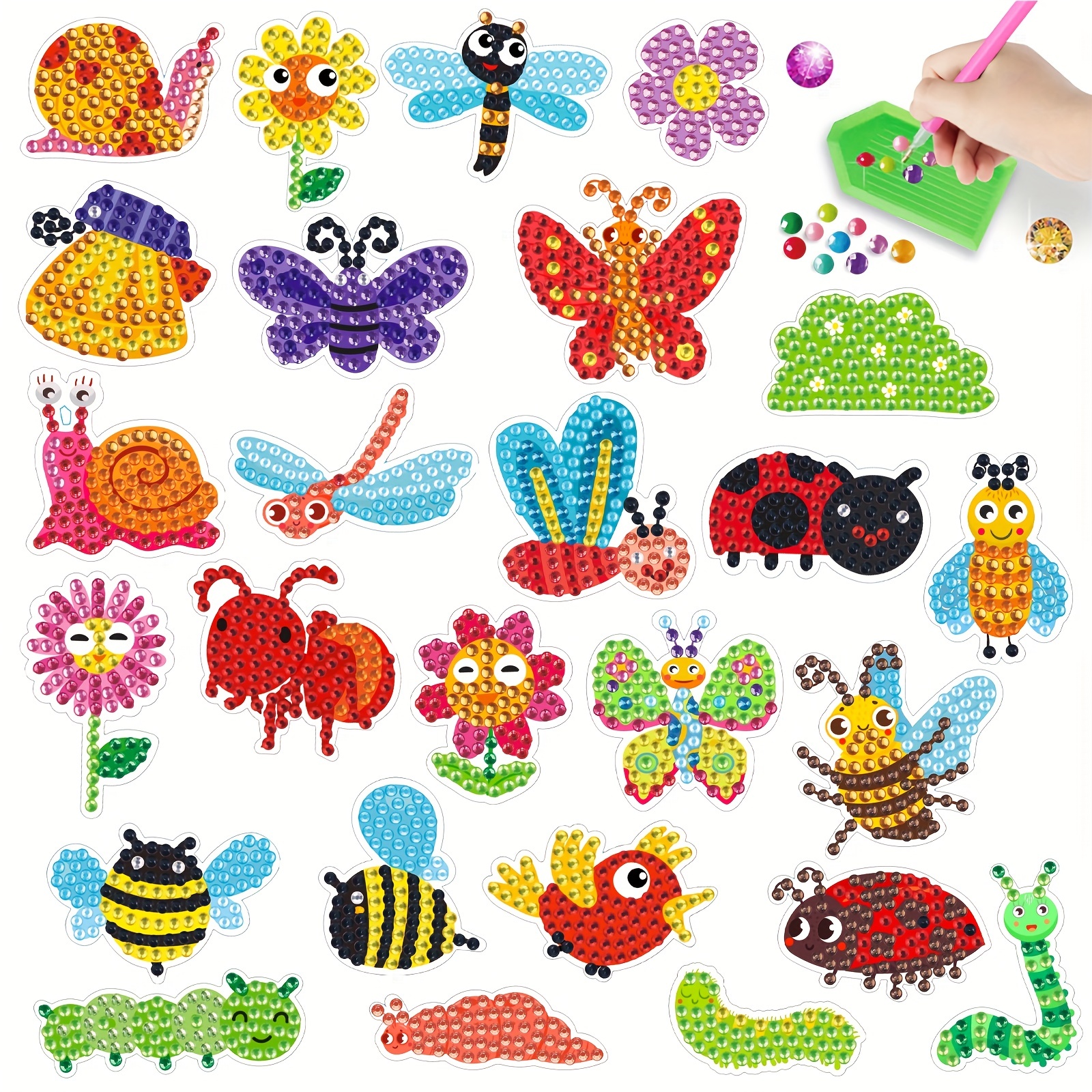 TOY Life Diamond Painting Kits for Kids and Beginner Mosaic Sticker Art Kits  Diamond Art for Kids 26pcs Diamond Painting Stickers Gem Sticker Gem Art  and Craft Kits for Kids Diamond Dots