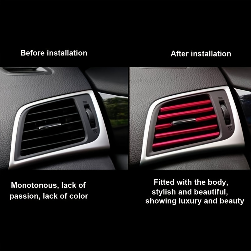 KQNM 10 PCS accessori auto interno accessori interni auto Decorative per  Auto Aria Condizionata Accessori per L'Interno Dell'Auto（rosso）