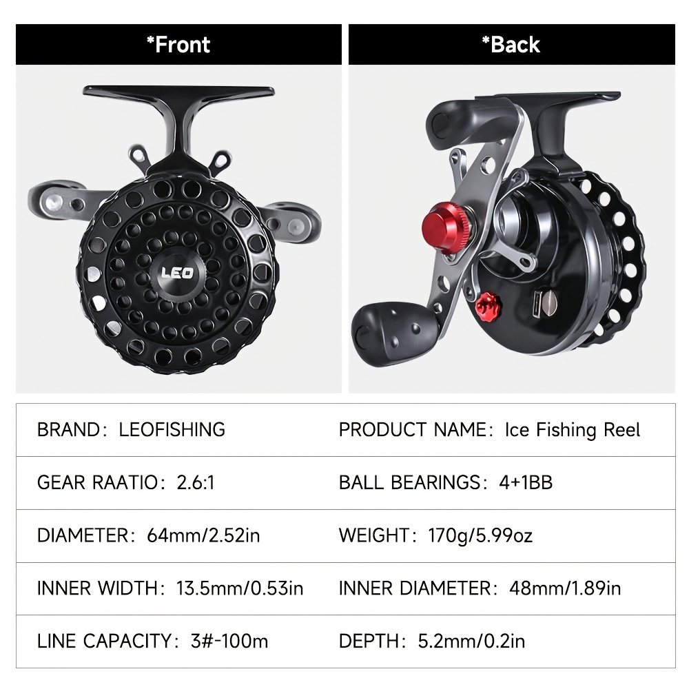 Fly Reels 6+1 BB Speed Ratio 2.6:1 Winter Fishing Wheels All-metal