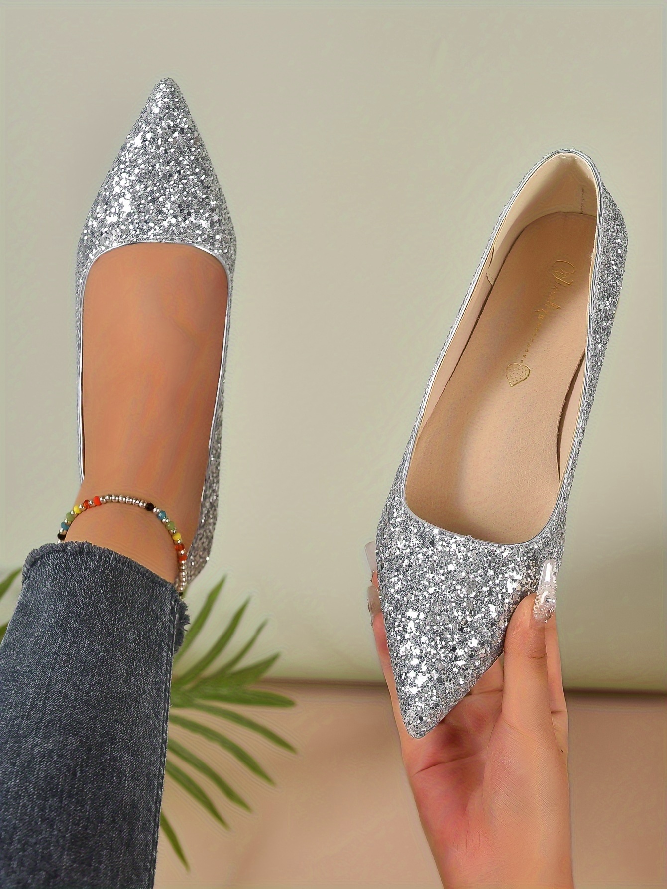 Low heel sale sequin shoes