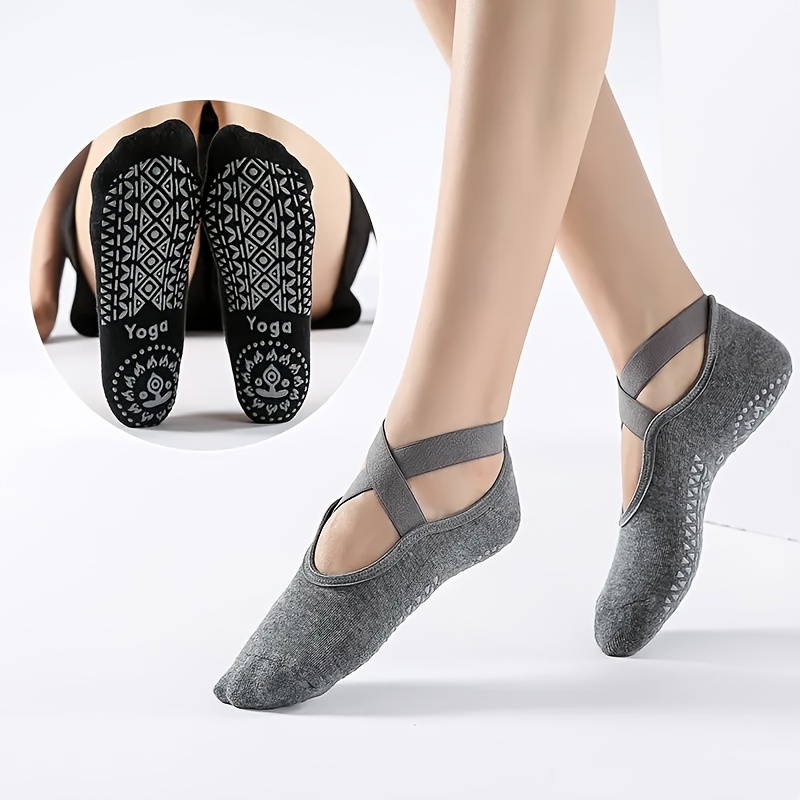 Womens Non-Slip Yoga Grip Socks Pilates Gym Sport Fitness Ballet Dance  Trainer