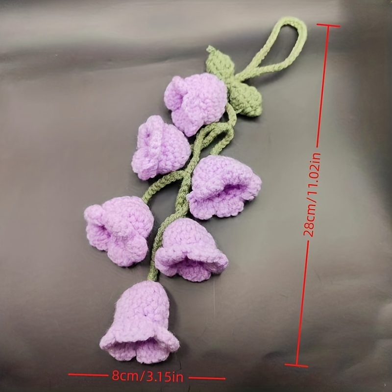 1Pc Hot Lily Of The Valley Float Hanging Rearview Mirror Pendant Hand-crocheted Car Supplies Wool Woven Hanging