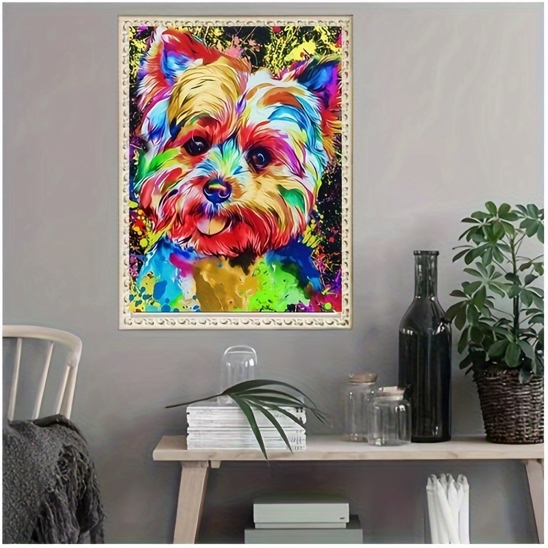 Diy Diamond Art Painting Kits For Adults Colorful Dogs Art - Temu