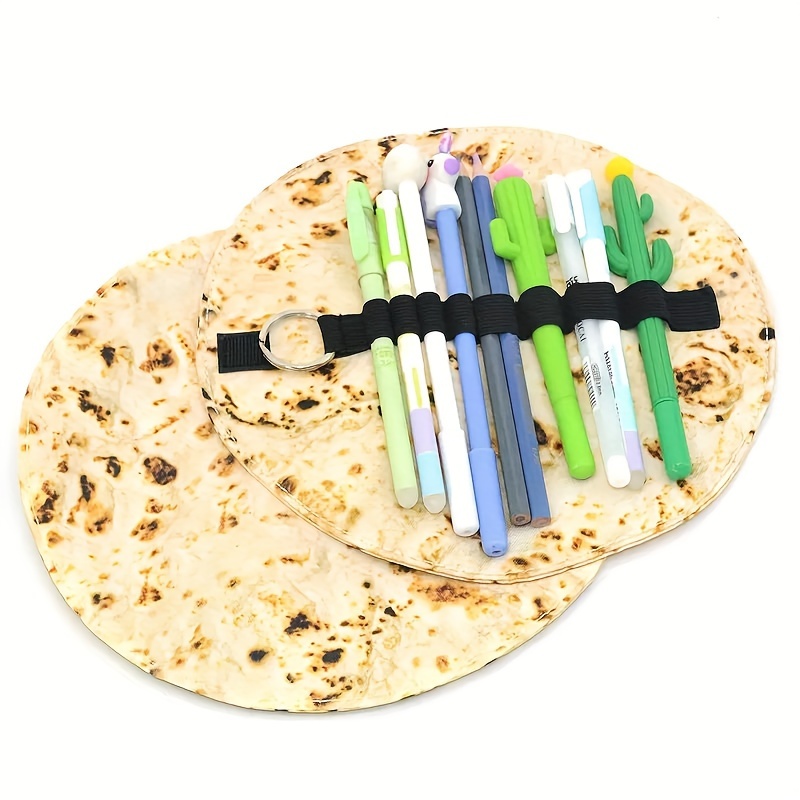 New Student Personality Simulation Pancake Pen Bag, Creative Pancake  Printing Stationery Storage Canvas - Temu