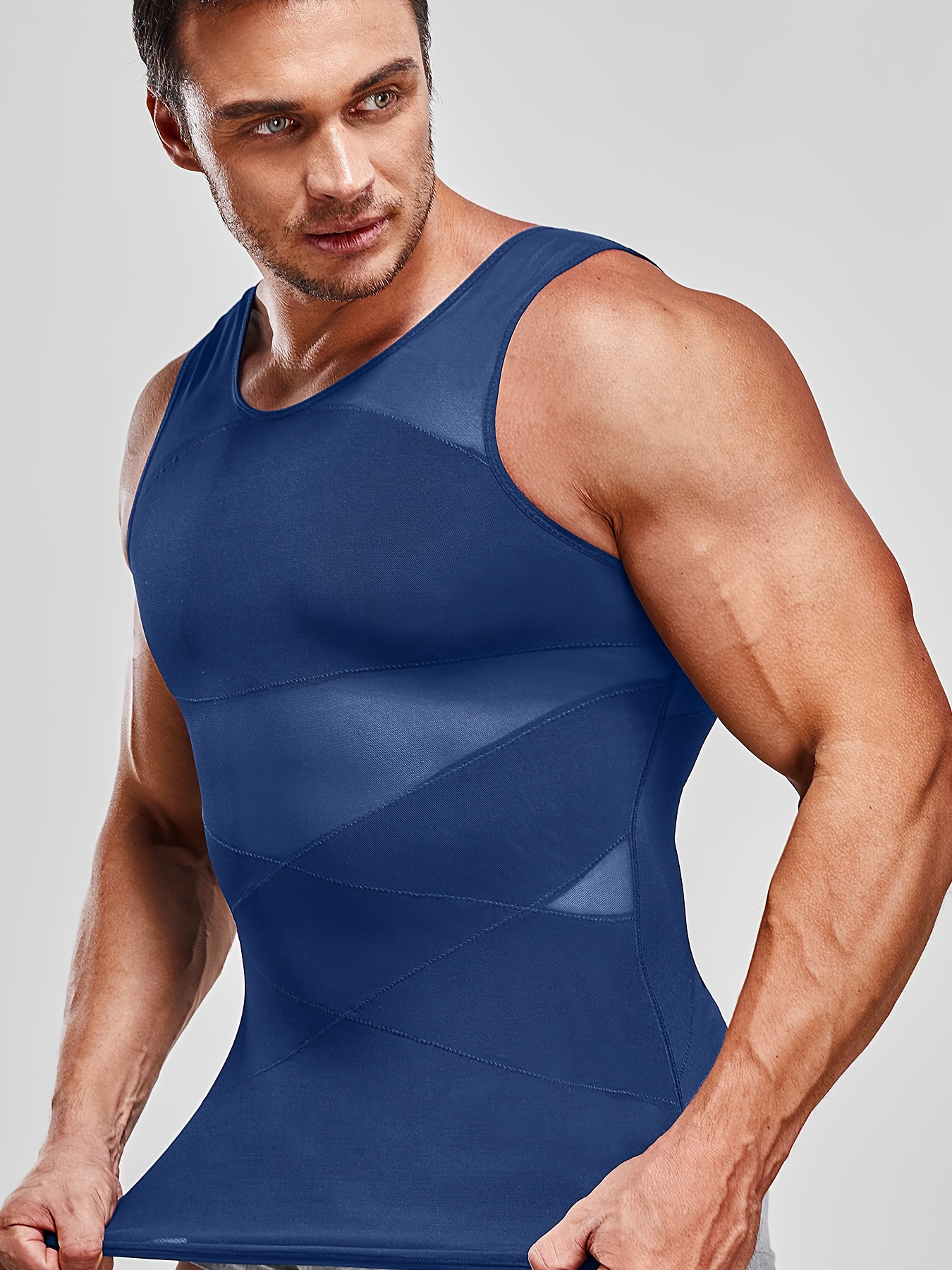 Men compression t shirt slimming body shaper shapewear clothes